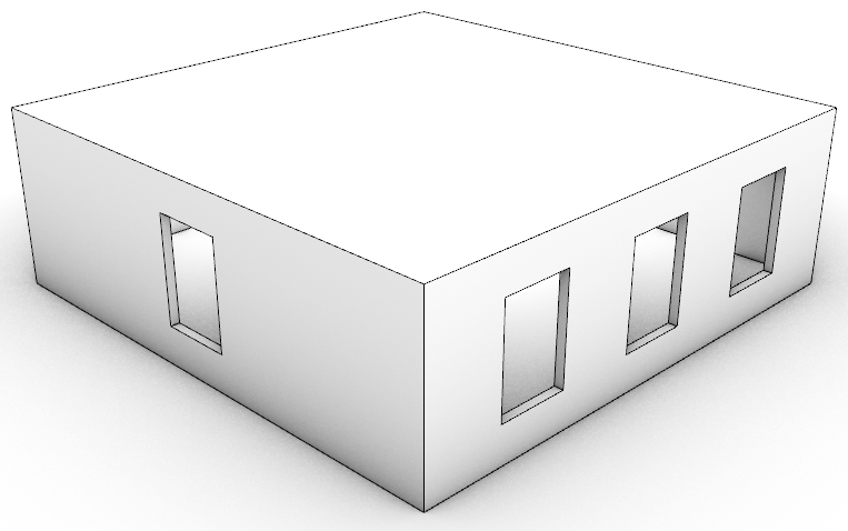 Room with openings on two walls.