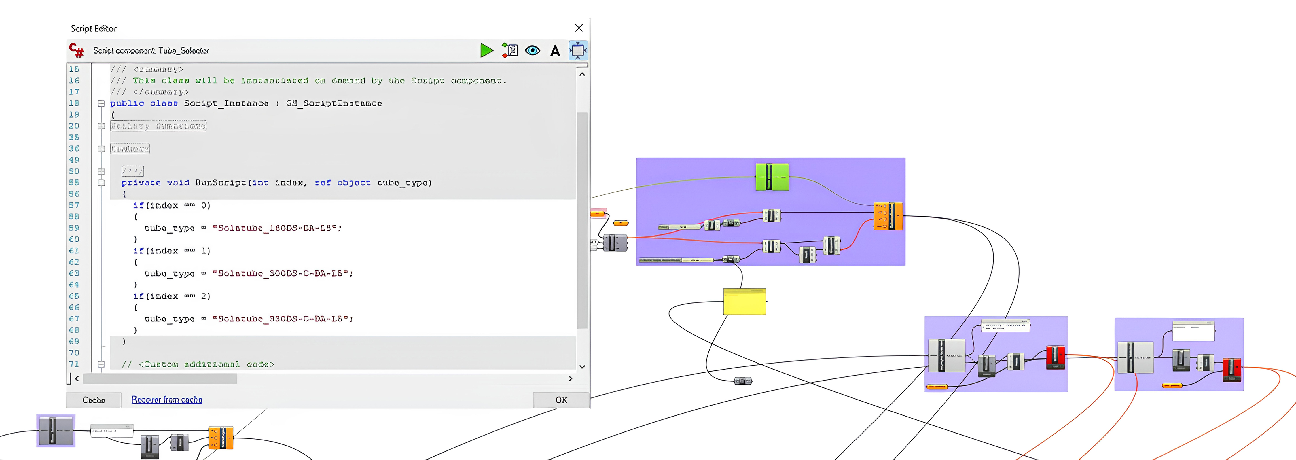 The Script Created for TDGS in Grasshopper (Source: Authors).