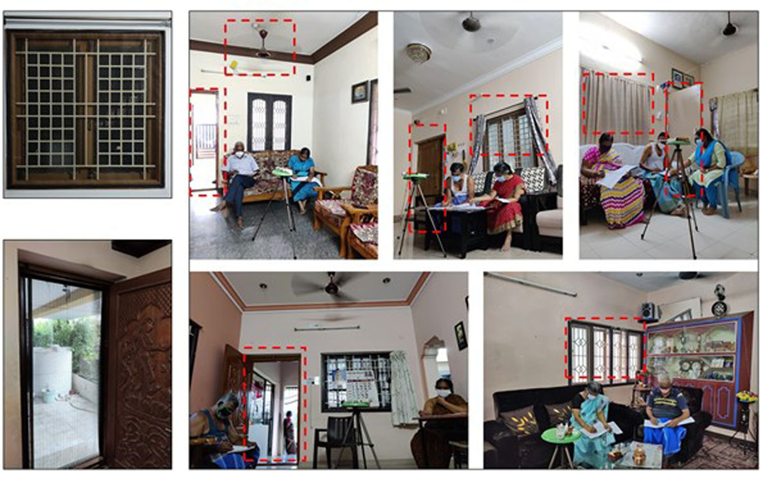 Instruments setup, older participants and their adaptive measures.