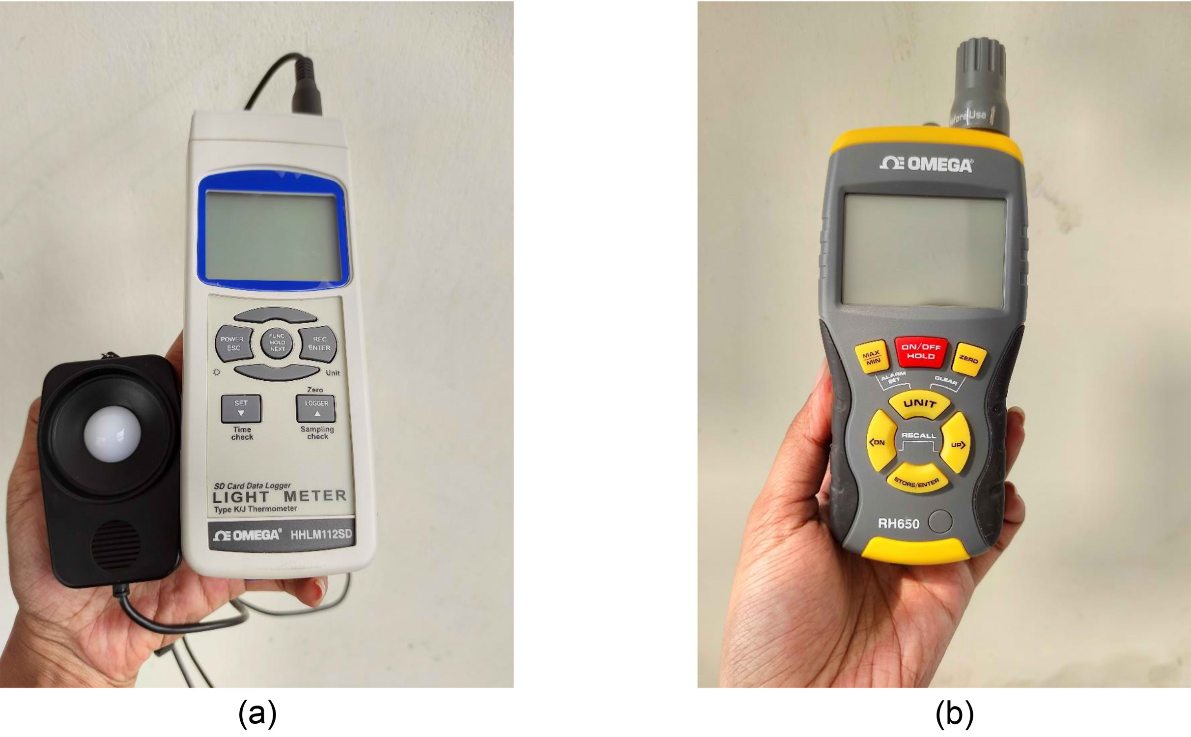 The OMEGA instruments for (a) daylight and (b) thermal measurement.