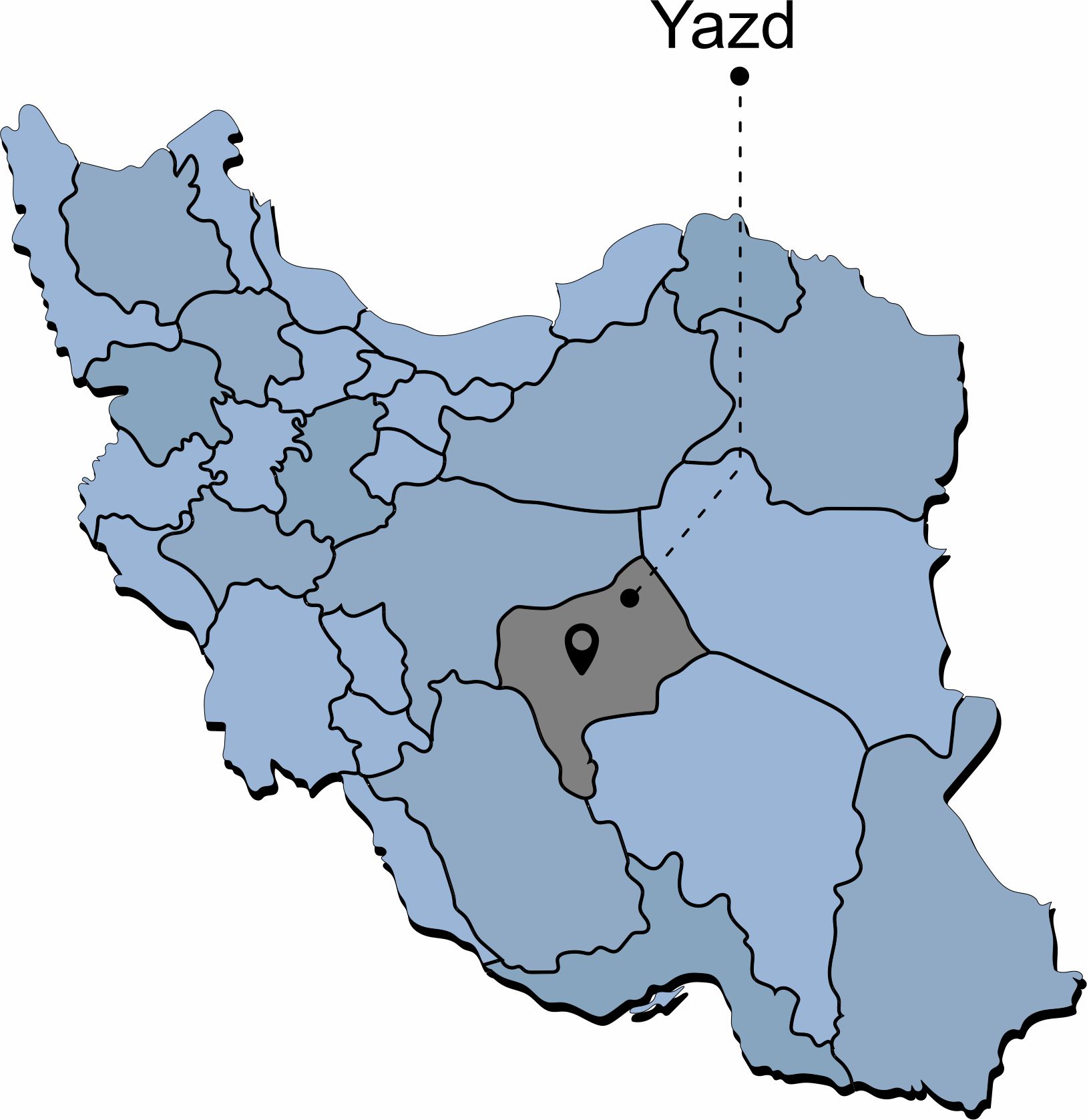 Location of Yazd.