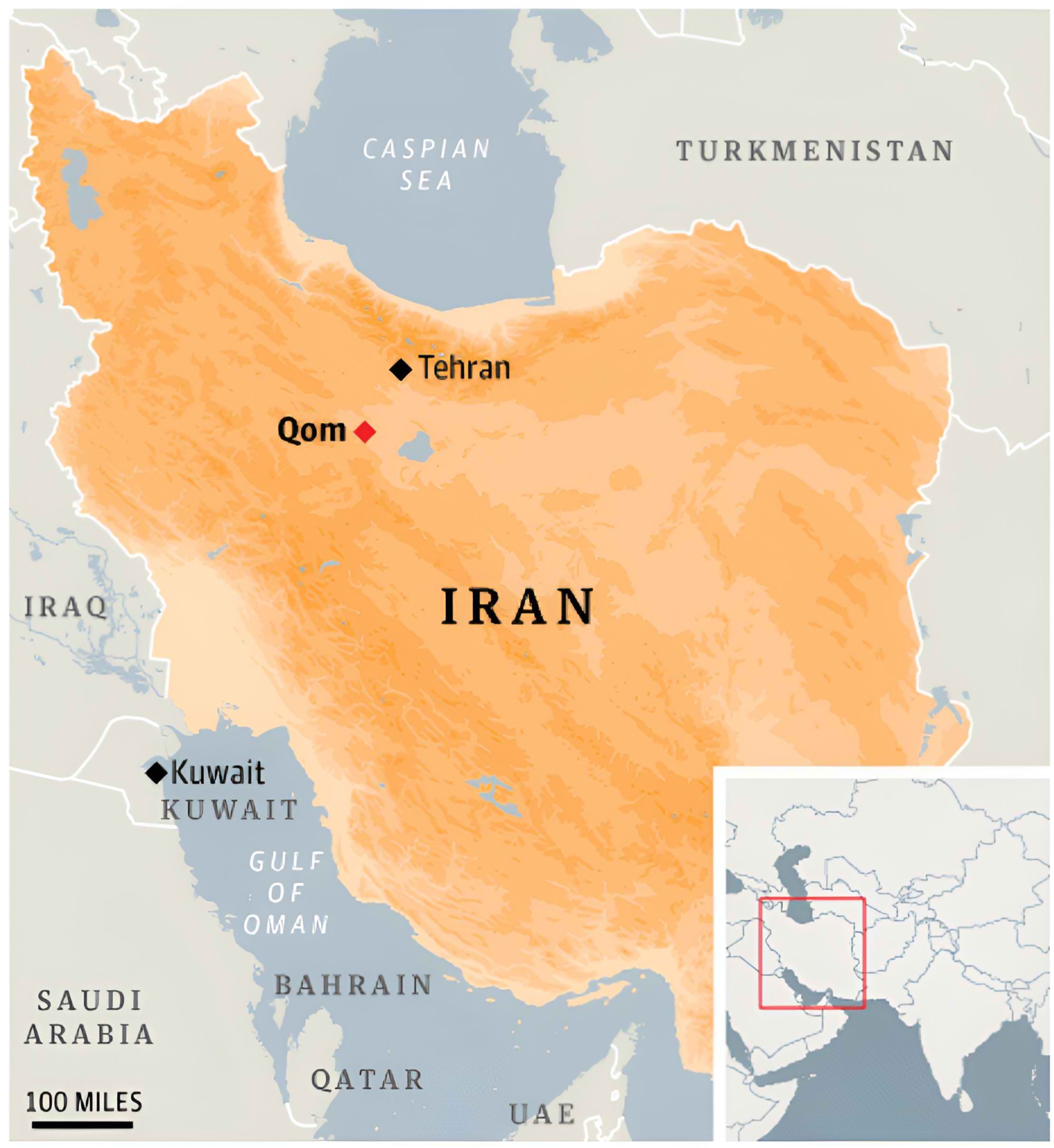 Location of the study area (Qom) on Iran map.