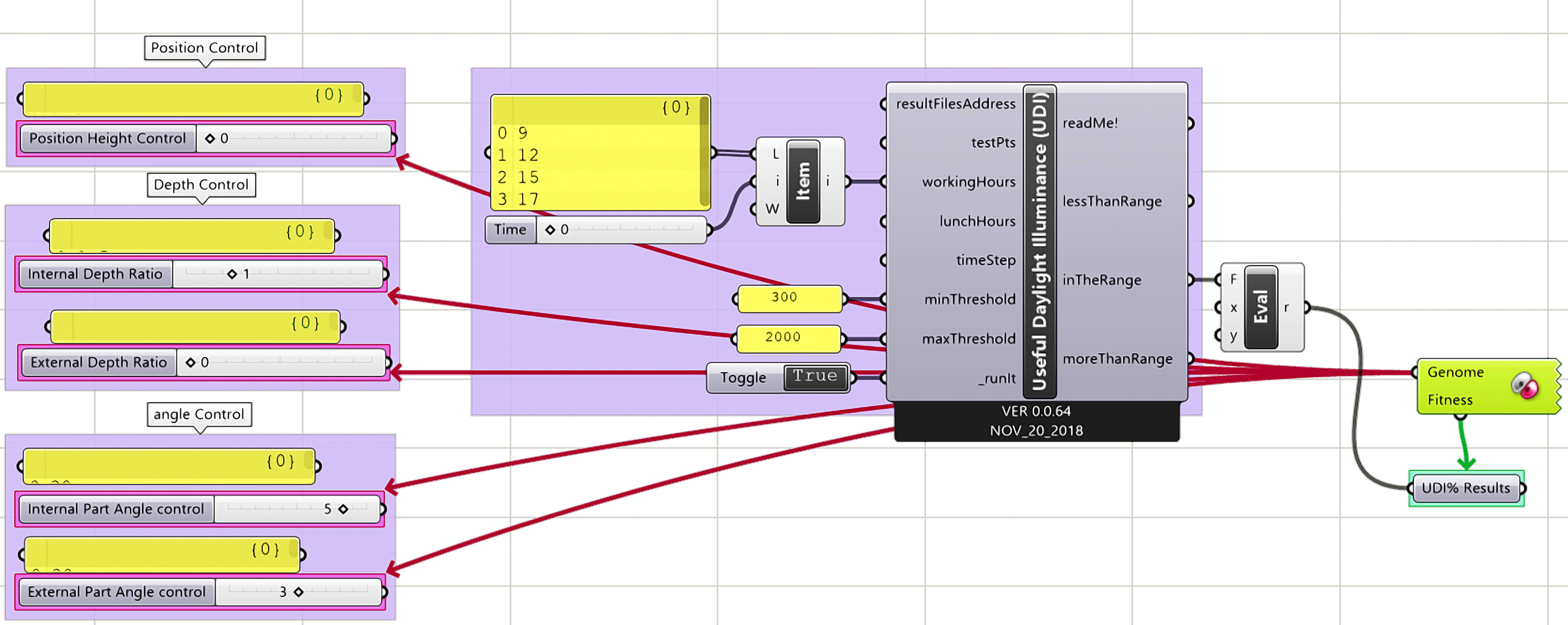 Galapagos plugin inputs.