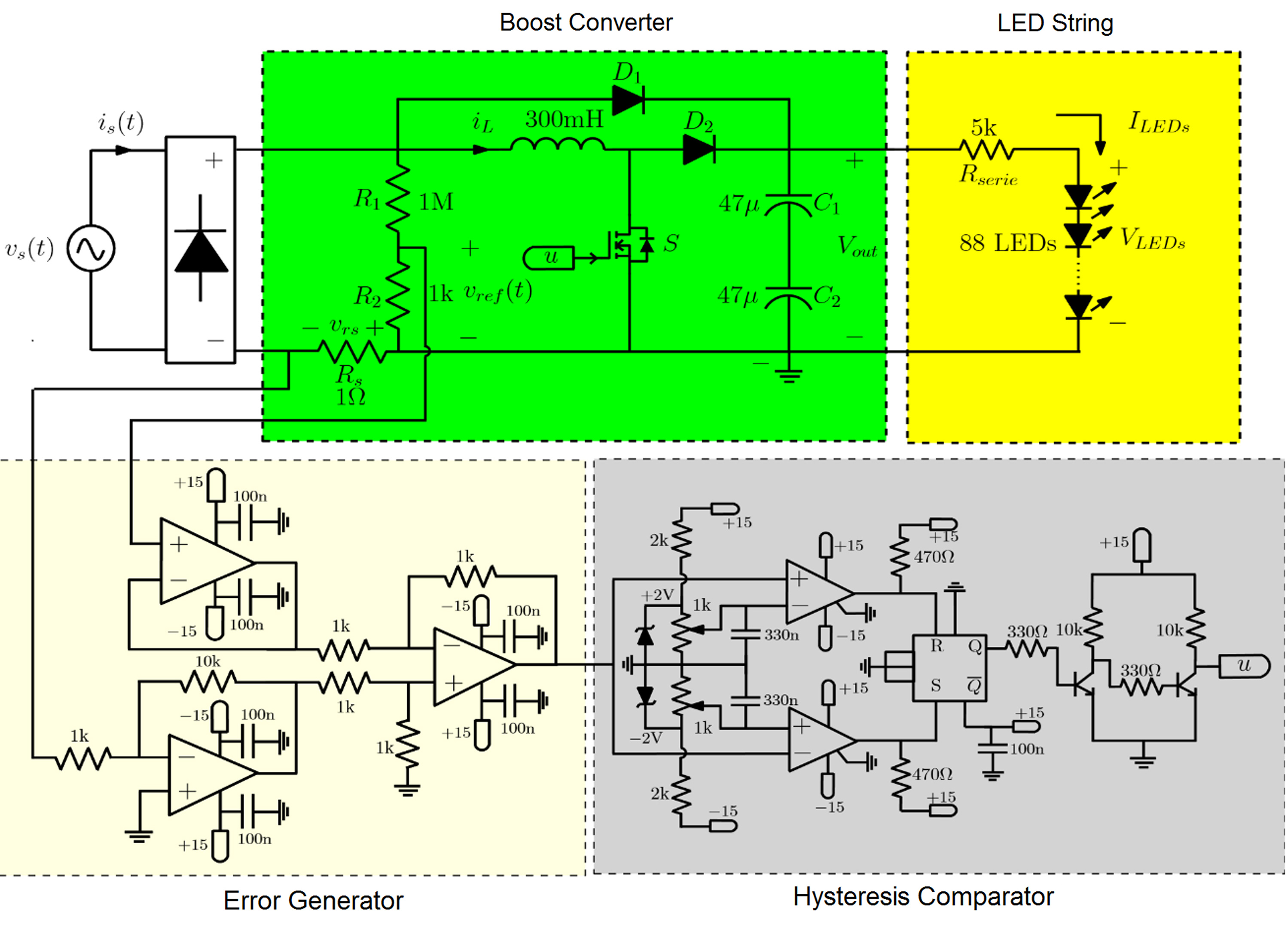 Driver with power factor corrector (PFC) for the tubular LED lamp.