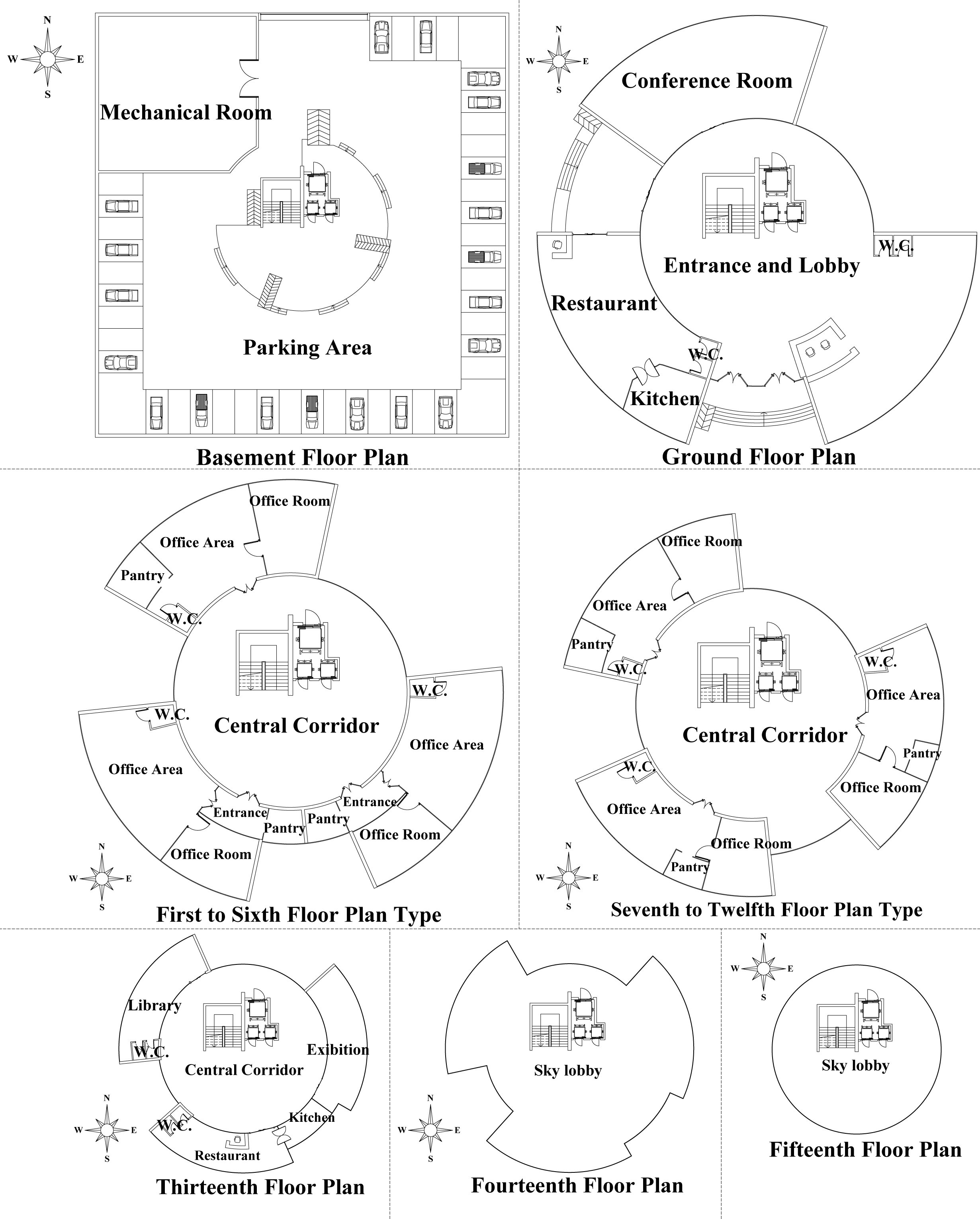 Architectural plans of the building.