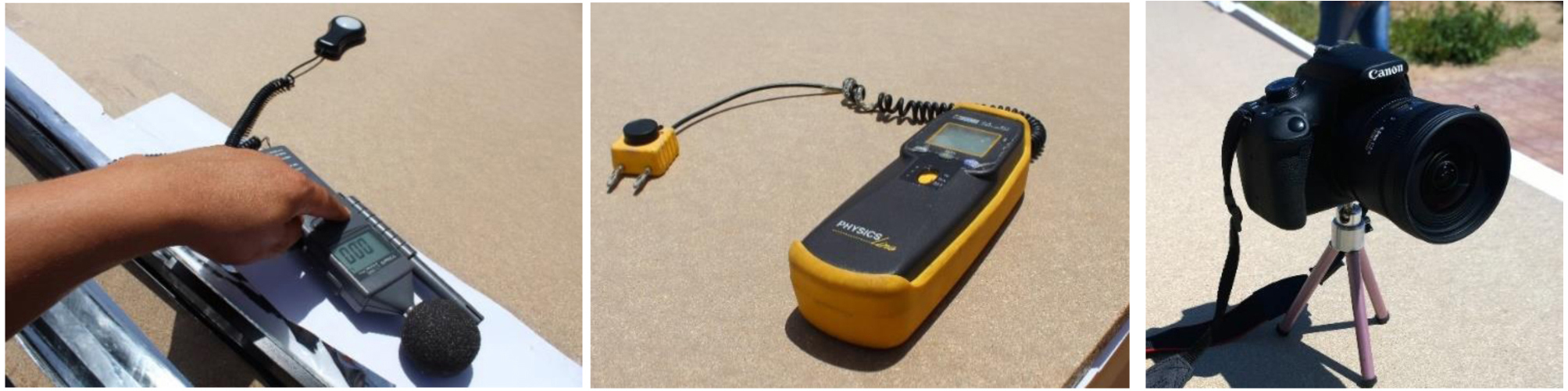 Instruments used in the experiment: (a) Luxmeter VOLTCRAFT, (b) Luxmeter Chauvin Arnoux, and (c) 1200D Canon EOS camera.