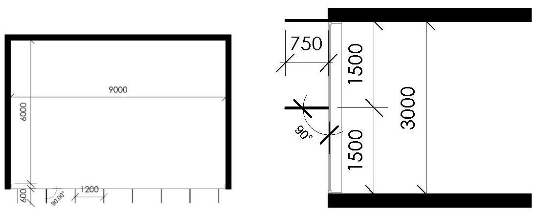 Test model with (a) vertical fins (b) horizontal panels.